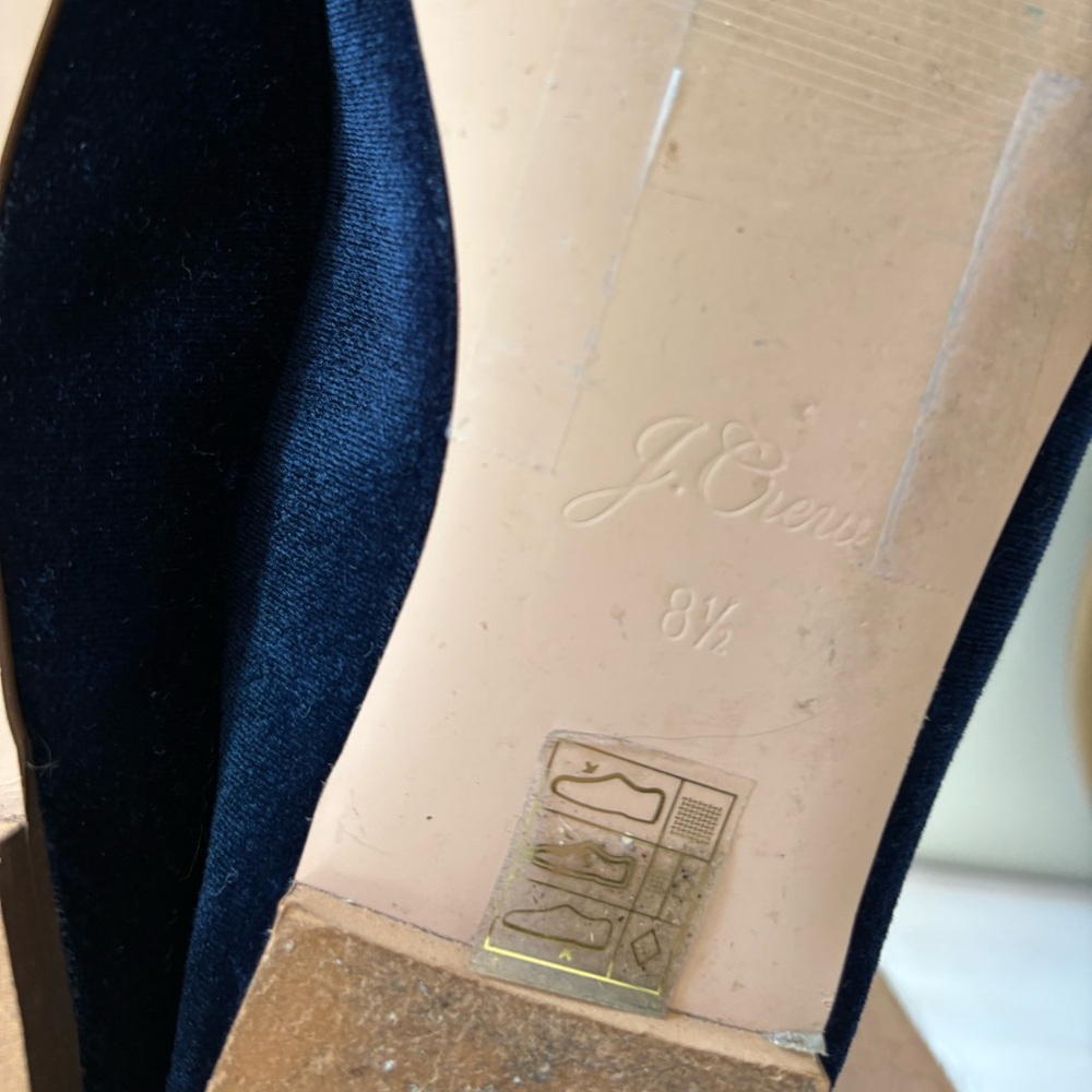 J Crew Navy Velvet Mary Jane Ballet Flats Shoes 8.5 - Picture 7 of 7